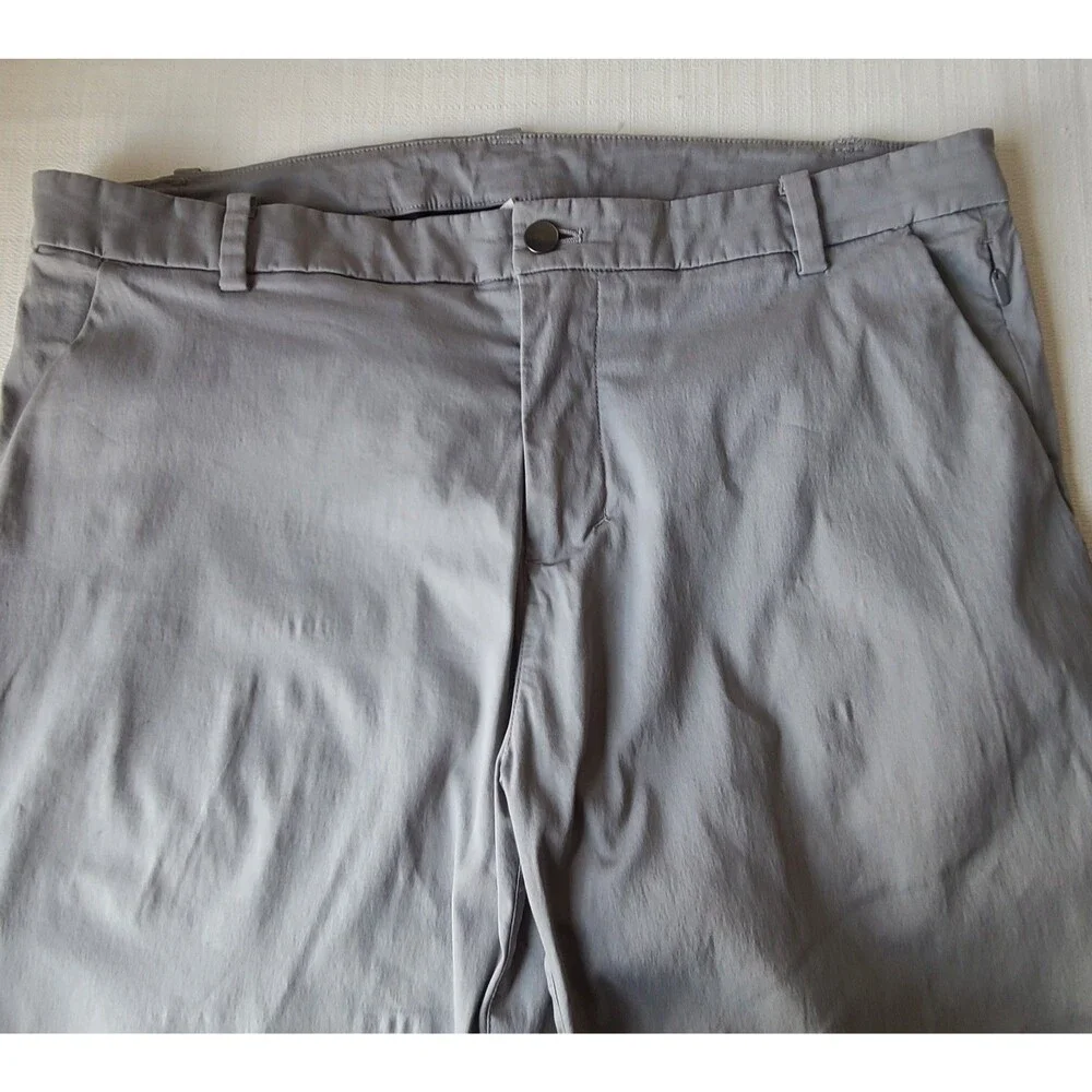 Lululemon Mens 36 Gray Stretch Chino Pants Straight Leg 5 Pocket 41 Inseam